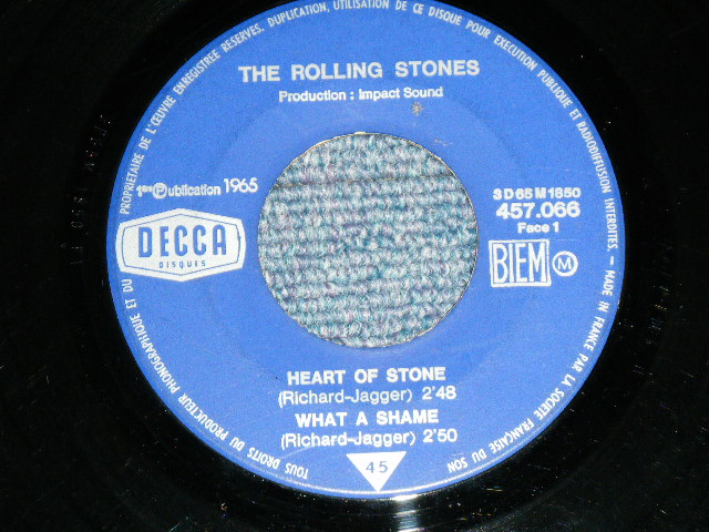 画像: THE ROLLING STONES - HEART OF STONE ( 4Tracks EP : Ex+++/Ex+++ )  / 1965 MARCH FRANCE ORIGINAL 1st Press Used 7"EP with PICTURE SLEEVE 