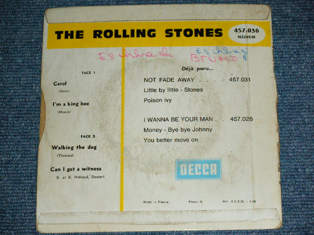 画像: THE ROLLING STONES - CAROL ( 4Tracks EP )  / 1968 APRIL  FRANCE Reissue? Used 7"EP with PICTURE SLEEVE 