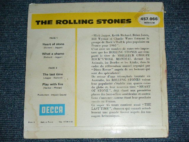 画像: THE ROLLING STONES - HEART OF STONE ( 4Tracks EP : Ex/Ex+ )  / 1965 MARCH FRANCE ORIGINAL 1st Press Used 7"EP with PICTURE SLEEVE 