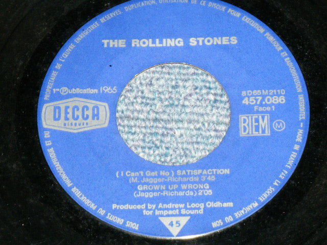 画像: THE ROLLING STONES - SATISFACTION ( 4Tracks EP : Ex+/Ex )  / 1965 SEPTEMBER FRANCE ORIGINAL 1st Press Used 7"EP with PICTURE SLEEVE 