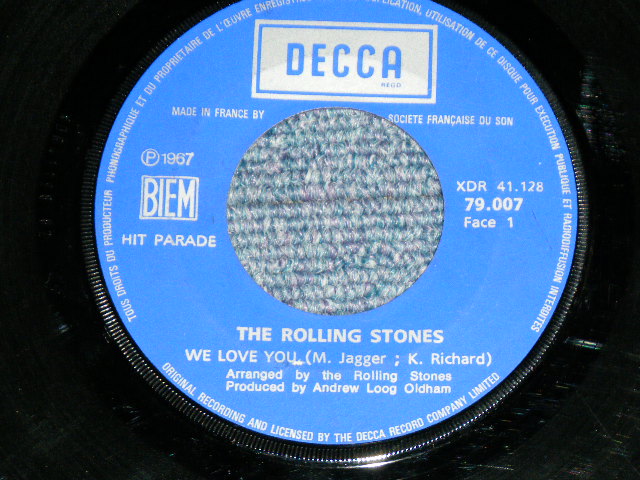 画像: THE ROLLING STONES - WE LOVE YOU ( Ex/Ex+)  / 1969 SEPTEMBER FRANCE 2nd Press ? Used 7"Single with PICTURE SLEEVE 