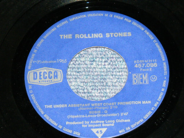 画像: THE ROLLING STONES - SATISFACTION ( 4Tracks EP : Ex+/Ex )  / 1965 SEPTEMBER FRANCE ORIGINAL 1st Press Used 7"EP with PICTURE SLEEVE 