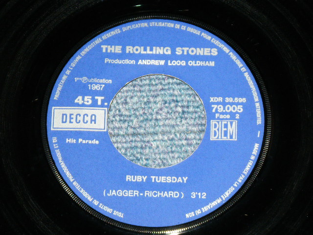 画像: THE ROLLING STONES - LET'S SPEND THE NIGHT TOGETHER ( Ex+++/Ex+++ )  / 1967 JANNUARY  FRANCE ORIGINAL for JUKE BOX Using 1st Press Label Used 7"Single with PICTURE SLEEVE 