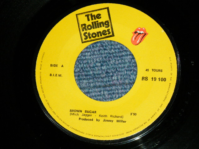 画像: The ROLLING STONES - BROWN SUGAR ( VG+++/Ex+ )  / 1971 FRANCE ORIGINAL Used 7"Single  with PICTURE SLEEVE 