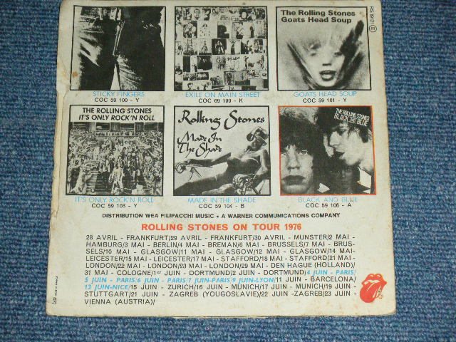画像: The ROLLING STONES -  FOOL TO CRY ( SIDE OPEN JACKET : VG++/VG+++)  / 1976 FRANCE ORIGINAL Used 7"Single  with PICTURE SLEEVE 