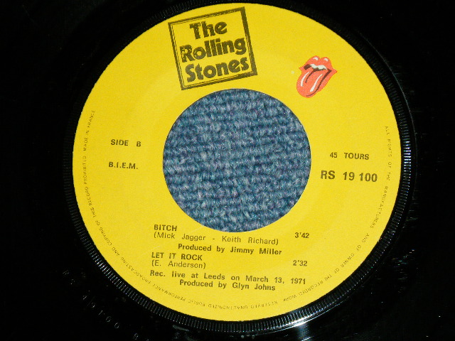 画像: The ROLLING STONES - BROWN SUGAR ( VG+++/Ex+ )  / 1971 FRANCE ORIGINAL Used 7"Single  with PICTURE SLEEVE 