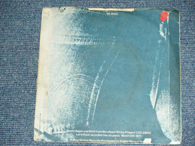 画像: The ROLLING STONES - BROWN SUGAR ( VG+++/Ex+ )  / 1971 FRANCE ORIGINAL Used 7"Single  with PICTURE SLEEVE 