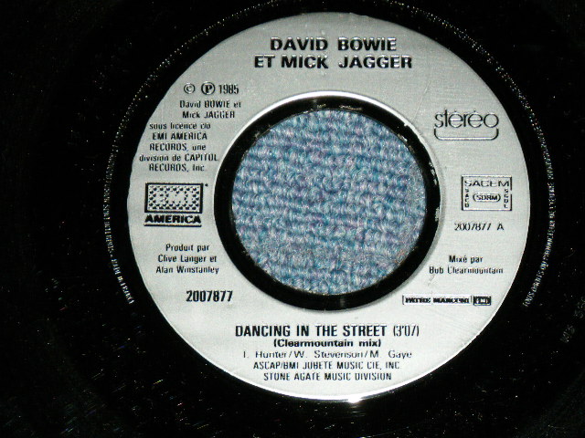 画像: MICK JAGGER of The ROLLING STONES & DAVID BOWIE - DANCING IN THE STREET  ( SIDE OPEN JACKET : Ex-/Ex+)  / 1985 FRANCE ORIGINAL  Used 7"Single  with PICTURE SLEEVE 