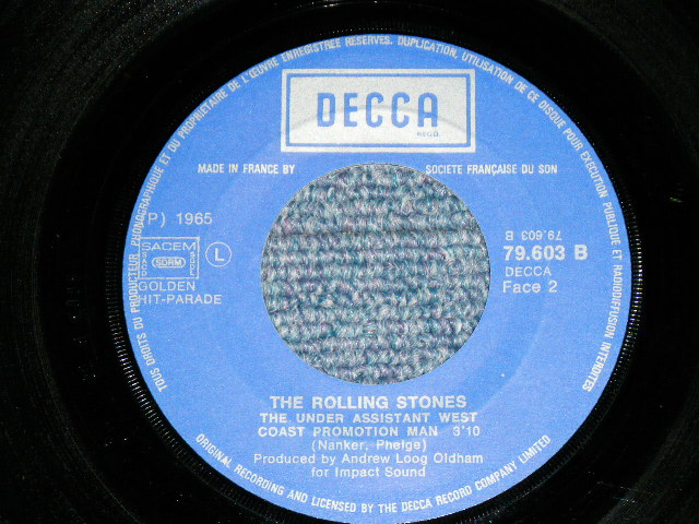 画像: THE ROLLING STONES - SATISFACTION ( Ex++/Ex+++ )  / 1970's  FRANCE REISSUE "BOXED 'DECCA'" Label Used 7"Single with PICTURE SLEEVE 