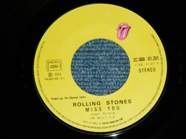 画像: The ROLLING STONES - MISS YOU ( TOP OPEN JACKET : Ex+/Ex++)  / 1978 FRANCE ORIGINAL Used 7"Single  with PICTURE SLEEVE 