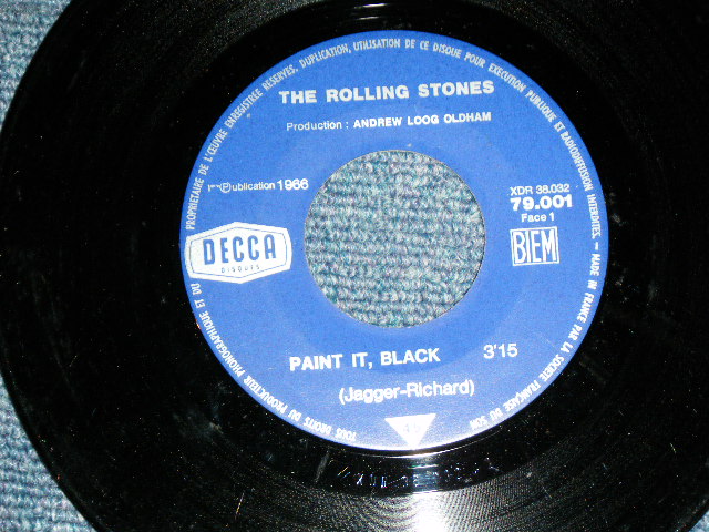 画像: THE ROLLING STONES - PAINT IT BLACK ( Ex++,Ex/Ex++ )  / 1966 MAY  FRANCE ORIGINAL for JUKE BOX Using 1st Press Label Used 7"Single with PICTURE SLEEVE 