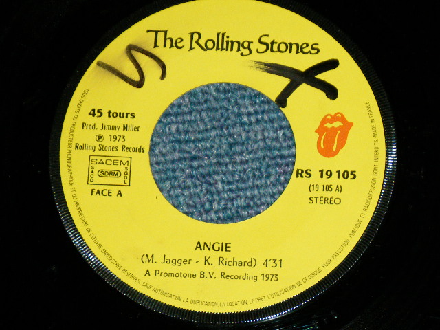 画像: The ROLLING STONES - ANGIE ( SIDE OPEN JACKET : Ex-/Ex+ )  / 1975 FRANCE ORIGINAL Used 7"Single  with PICTURE SLEEVE 