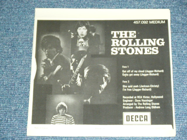 画像: THE ROLLING STONES - THE ROLLING STONES : GET OFF OF MY CLOUD  ( 4Tracks EP : MINT-/MINT- )  / 1965  FRANCE ORIGINAL Used 7"EP with PICTURE SLEEVE 