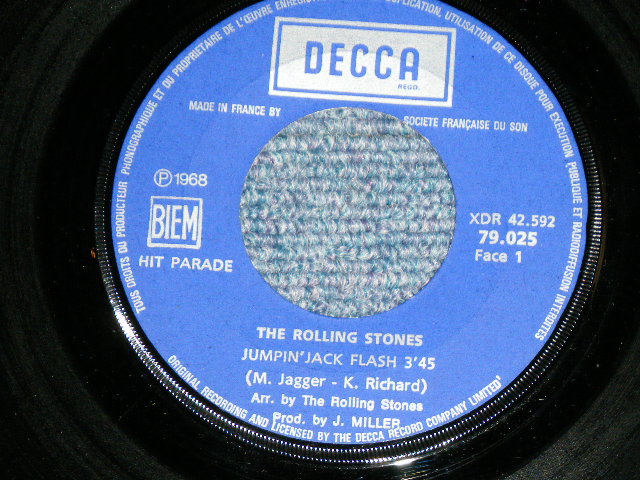 画像: THE ROLLING STONES - JUMPIN' JACK FLASH ( Ex+/Ex+ )  / 1968 JANUARY FRANCE ORIGINAL  1st Press Label Used 7"Single with PICTURE SLEEVE 