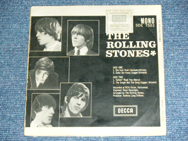 画像: THE ROLLING STONES - THE ROLLING STONES : SHE SAID YEAH ( 4Tracks EP : Ex-/Ex+ )  / 1965?  HOLLAND ORIGINAL Used 7"EP with PICTURE SLEEVE 