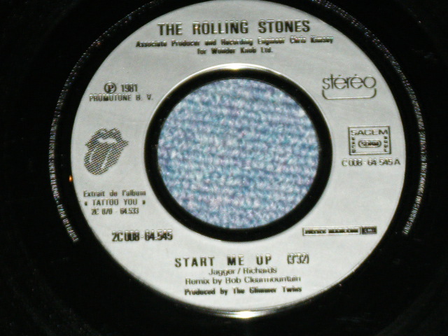 画像: The ROLLING STONES - START ME UP ( SIDE OPEN JACKET : Ex/Ex++)  / 1981 FRANCE ORIGINAL  Used 7"Single  with PICTURE SLEEVE 