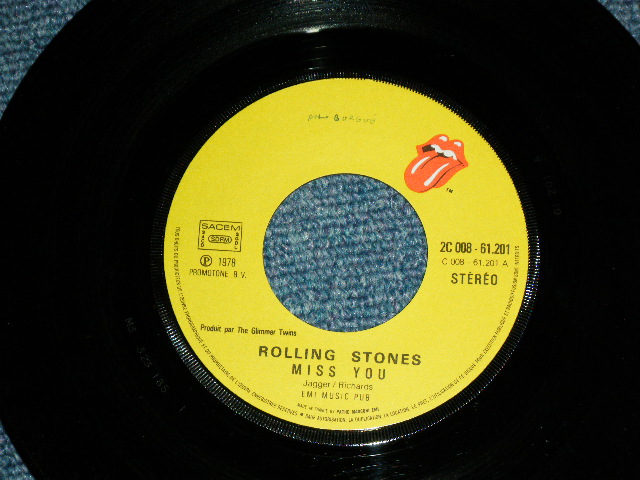 画像: The ROLLING STONES - MISS YOU ( TOP OPEN JACKET : Ex+/Ex+++)  / 1978 FRANCE ORIGINAL Used 7"Single  with PICTURE SLEEVE 