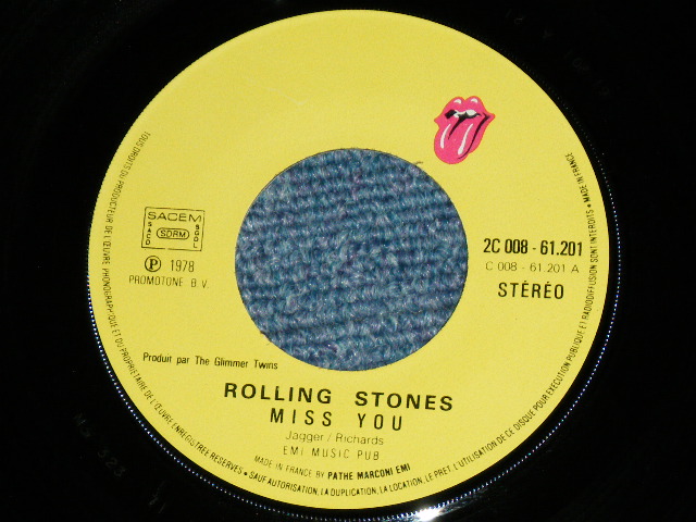 画像: The ROLLING STONES - MISS YOU ( SIDE OPEN JACKET : Ex+,VG+++/Ex++)  / 1979 FRANCE ORIGINAL Used 7"Single  with PICTURE SLEEVE 