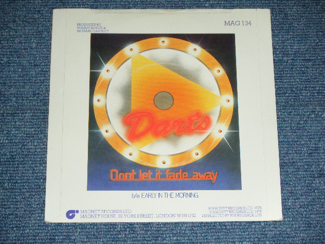 画像: DARTS - DON'T LET IT FADE AWAY / 1978 UK ENGLAND  ORIGINAL Used 7"Single With PICTURE SLEEVE 