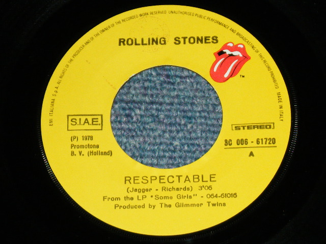 画像: The ROLLING STONES - RESPECTABLE  ( TOP OPEN JACKET : Ex/Ex++)  / 1978 SPAIN ORIGINAL  Used 7"Single  with PICTURE SLEEVE 