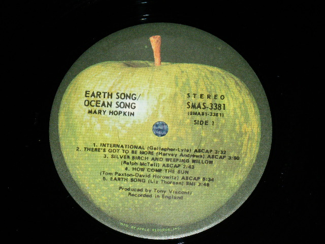 画像: MARY HOPKIN - EARTH SONG/OCEAN SONG ( Ex/MINT- ) / 1970 US AMERICA ORIGINAL Used LP  