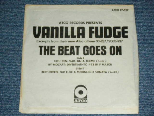 画像: VANILLA FUDGE - THE BEAT GOES ON  / 1968 US ORIGINAL PROMO ONLY Used  7"EP 