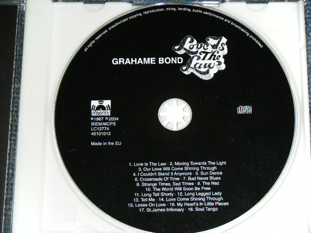 画像: GRAHAM BOND -  LOVE IS THE LAW / 2004 EUROPE Used CD  