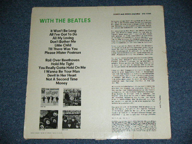 画像: THE BEATLES - WITH THE BEATLES ( VG++/VG++ ) / 1967? GERMAN ORIGINAL EXPORT STEREO Used LP