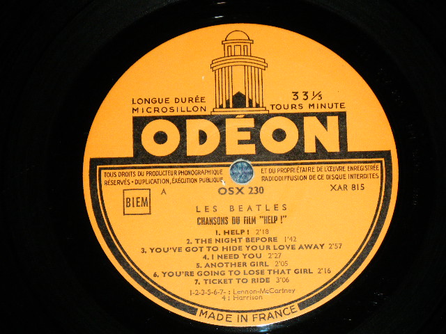 画像: THE BEATLES - chanson du film "HELP" ( ORINGE LABEL : Ex++/Ex+++ ) / 196? FRANCE ORIGINAL  'ORANGE' LABEL  Used LP 