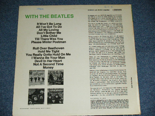画像: THE BEATLES - WITH THE BEATLES ( Ex+/MINT-) / 1970's  GERMAN 2nd Press? BLUE LABEL Used LP