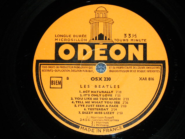 画像: THE BEATLES - chanson du film "HELP" ( ORINGE LABEL : Ex++/Ex+++ Looks: Ex++ ) / 196? FRANCE ORIGINAL  'ORANGE' LABEL  Used LP 