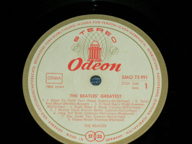 画像: THE BEATLES - THE BEATLES' GREATEST ( Ex-/VG++ ) / 1965? GERMAN ORIGINAL EXPORT STEREO Used LP 