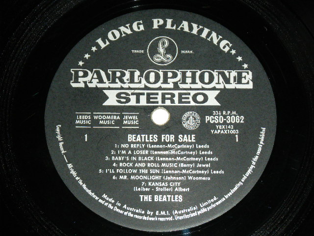 画像: THE BEATLES - BEATLES FOR SALE (  Ex++/Ex+++ )  / 1965  AUSTRALIA ORIGINAL First Press BLACK With Silver Print LABEL  Used LP