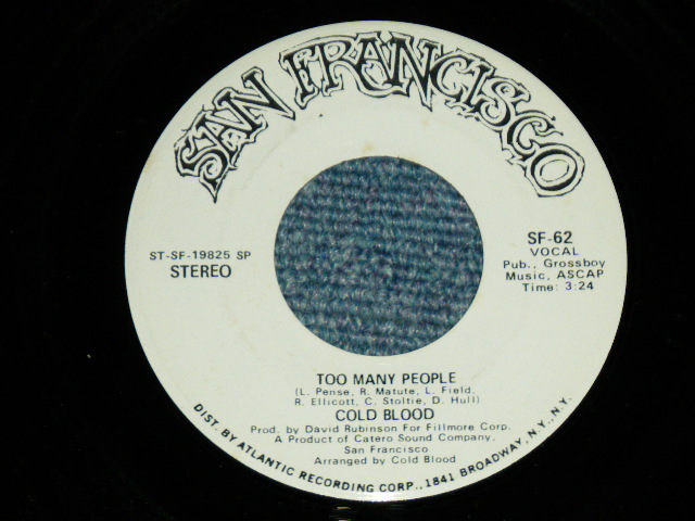 画像1: COLD BLOOD - TOO MANY PEOPLE / 1970  US AMERICA ORIGINAL PROMO Only Same Flip MONO-STEREO Used 7"SINGLE