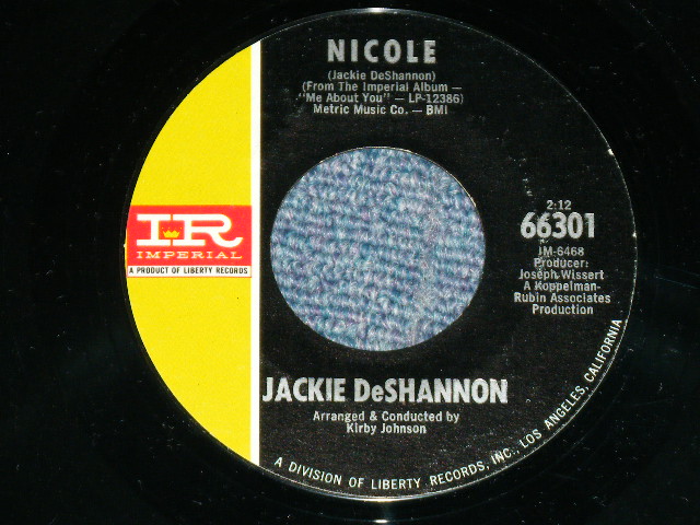 画像: JACKIE DeSHANNON  DE SHANNON  - NOBODY'S HOME TO HOME TO ( Ex+++/Ex+++ )  / 1968 USA ORIGINAL Used 7" Single 