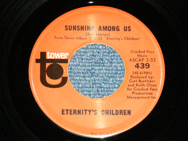 画像: ETERNITY'S CHILDREN - SUNSHINE AMONG US ( CURT BOETTCHER WORKS ) / 1968 US AMERICA ORIGINAL Used 7" Single With PICTURE SLEEVE 