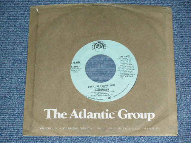 画像: BADFINGER - BECAUSE I LOVE YOU / 1981 US AMERICA ORIGINAL PROMO Only SAME Flip STEREO-STEREO Used 7" Single