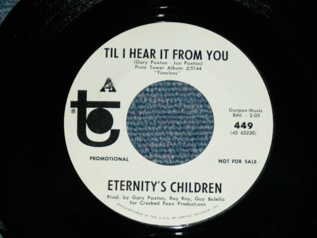 画像: ETERNITY'S CHILDREN - TILL I HEAR IT FROM YOU / 1968 US AMERICA ORIGINAL White Label PROMO Used 7" Single With PICTURE SLEEVE 