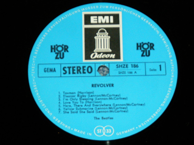 画像: THE BEATLES - REVOLVER ( Ex++,Ex/MINT- )  / 1970's GERMAN Reissue BLUE Label & HAND writing Matrix # Used LP 