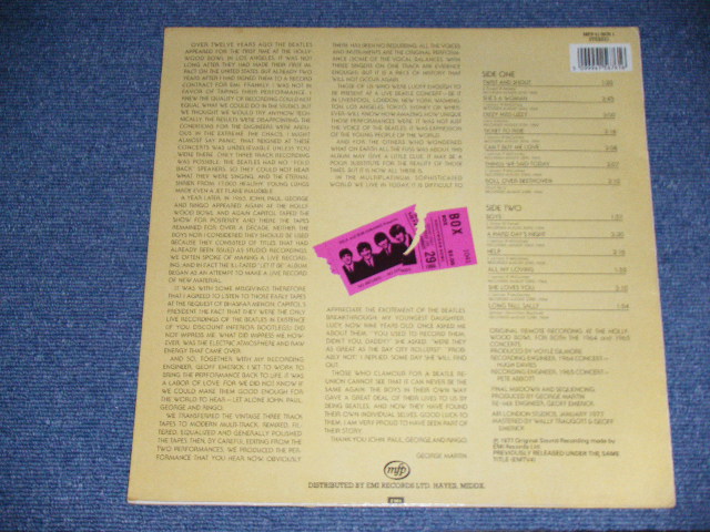 画像: THE BEATLES - AT THE HOLLYWOOD BAWL ( RARE "RED&PRUPLE TICKET on FRONT COVER : Matrix # YEX 969 8-1-1/YEX 970 9-1-5 )  / 1988 UK REISSUE Used LP 