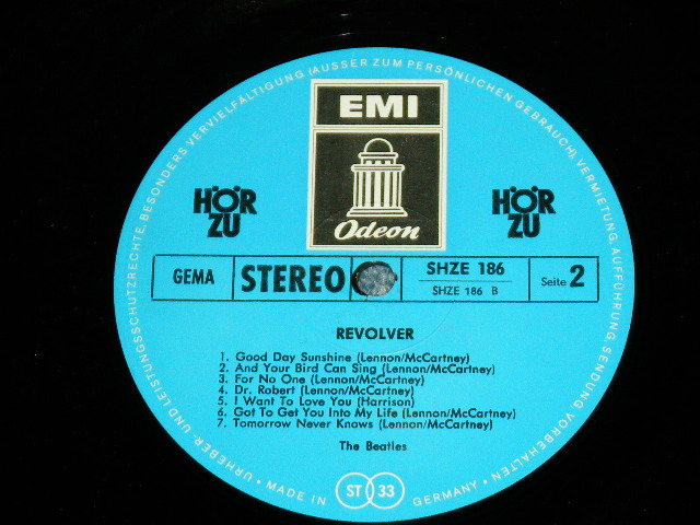 画像: THE BEATLES - REVOLVER ( Ex++,Ex/MINT- )  / 1970's GERMAN Reissue BLUE Label & HAND writing Matrix # Used LP 