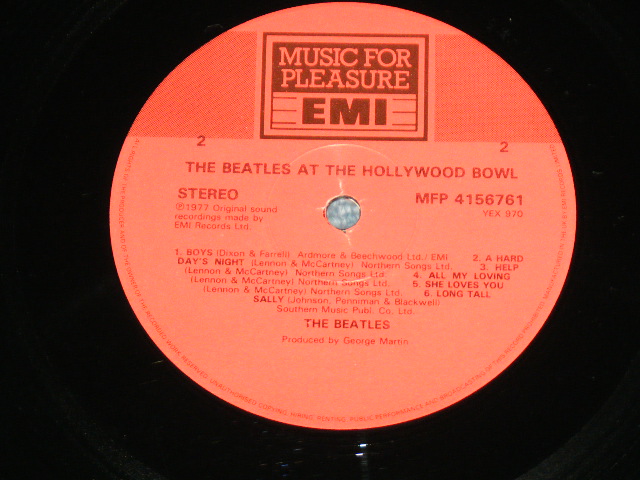 画像: THE BEATLES - AT THE HOLLYWOOD BAWL ( RARE "RED&PRUPLE TICKET on FRONT COVER : Matrix # YEX 969 8-1-1/YEX 970 9-1-5 )  / 1988 UK REISSUE Used LP 