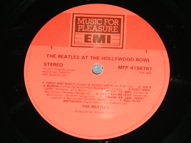 画像: THE BEATLES - AT THE HOLLYWOOD BAWL ( RARE "RED&PRUPLE TICKET on FRONT COVER : Matrix # YEX 969 8-1-1/YEX 970 9-1-5 )  / 1988 UK REISSUE Used LP 