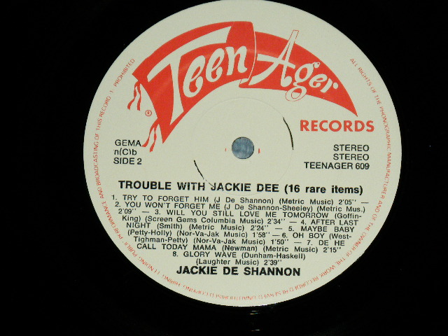 画像: JACKIE DeSHANNON  DE SHANNON - TROUBLE WITH JACKIE DEE ( EARLY TRACKS )  / 1991 DENMARK ORIGINAL Used LP 