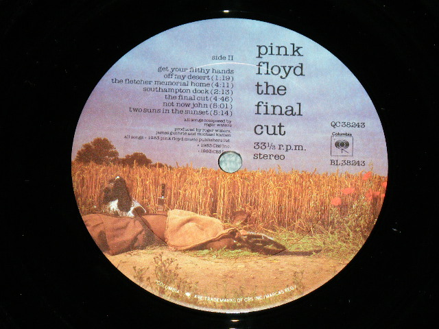 画像: PINK FLOYD - THE FINAL CUT (   Matrix Number : PAL 38243-1B/PBL-38243-1D : Ex+++/MINT- ) / 1983 US AMERICA ORIGINAL Used LP 