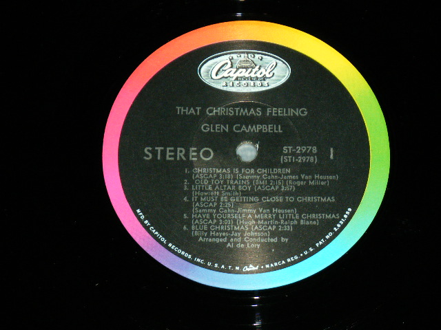 画像: GLEN CAMPBELL - THAT CHRISTMAS FEELING  / 1968 US AMERICA ORIGINAL "RAINBOW COLOR BAND Label"  STEREO  Used LP 