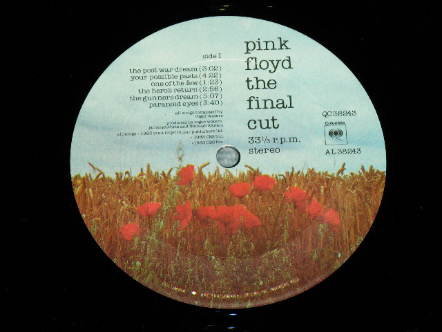 画像: PINK FLOYD - THE FINAL CUT (   Matrix Number : PAL 38243-1B/PBL-38243-1D : Ex+++/MINT- ) / 1983 US AMERICA ORIGINAL Used LP 