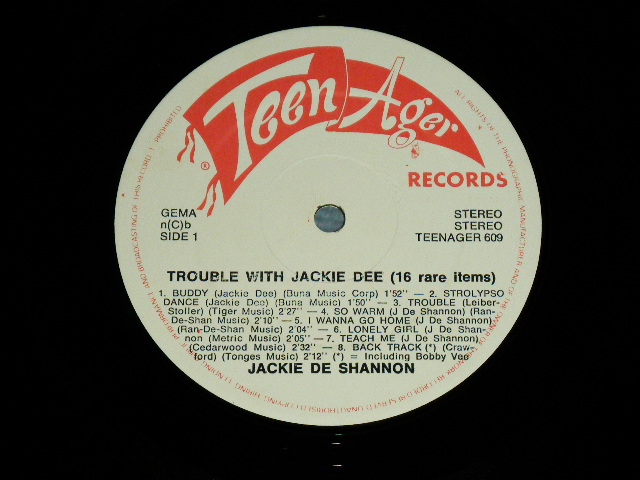 画像: JACKIE DeSHANNON  DE SHANNON - TROUBLE WITH JACKIE DEE ( EARLY TRACKS )  / 1991 DENMARK ORIGINAL Used LP 