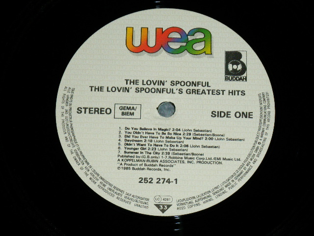 画像: LOVIN' SPOONFUL - GREATEST HITS / 1985 GERMAN Used LP 