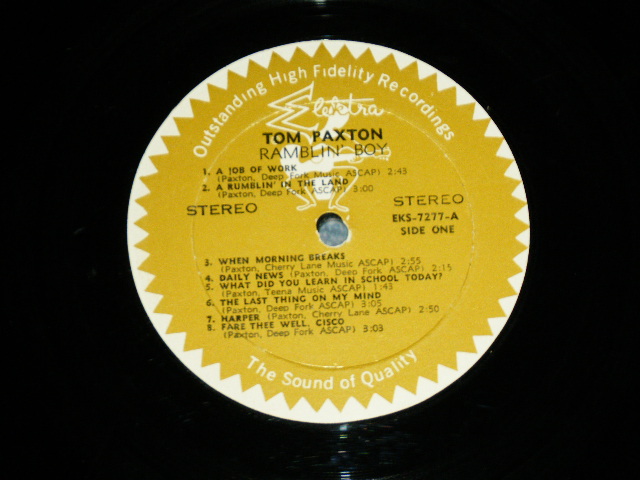 画像: TOM PAXTON - MORNING AGAIN(Ex+/Ex+++) / 1968 US AMERICA ORIGINAL 1st Press "GOLD Label" STEREO Used LP 
